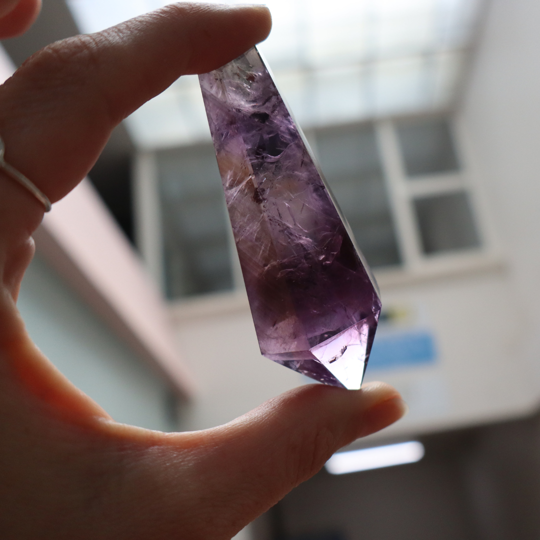 Natural Brazilian Amethyst Wand – Polished Point