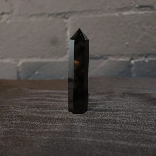 Black Obsidian Crystal Obelisk – Protection & Grounding (6cm)