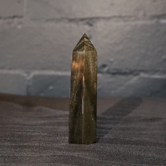 Gold Sheen Obsidian Tower – Empowerment & Protection