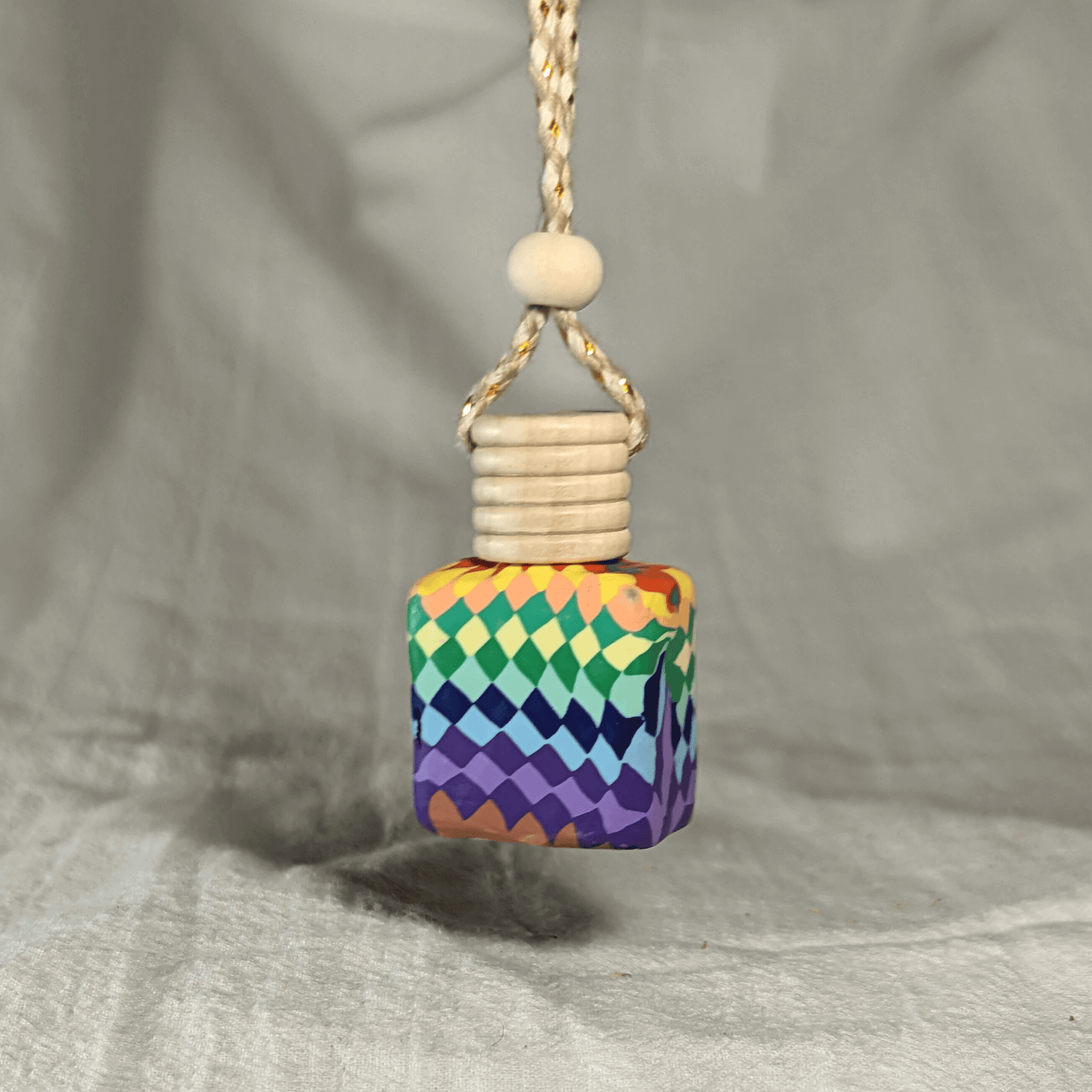 Rainbow Checkerboard - Essential Oil Car Diffuser