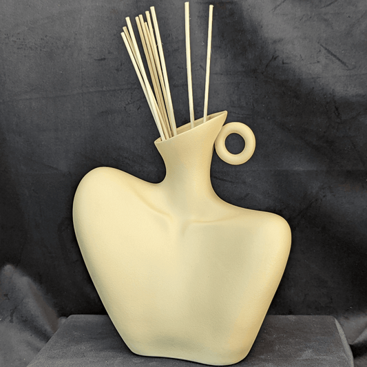 Mustard Beauty Bones Vase with Reeds