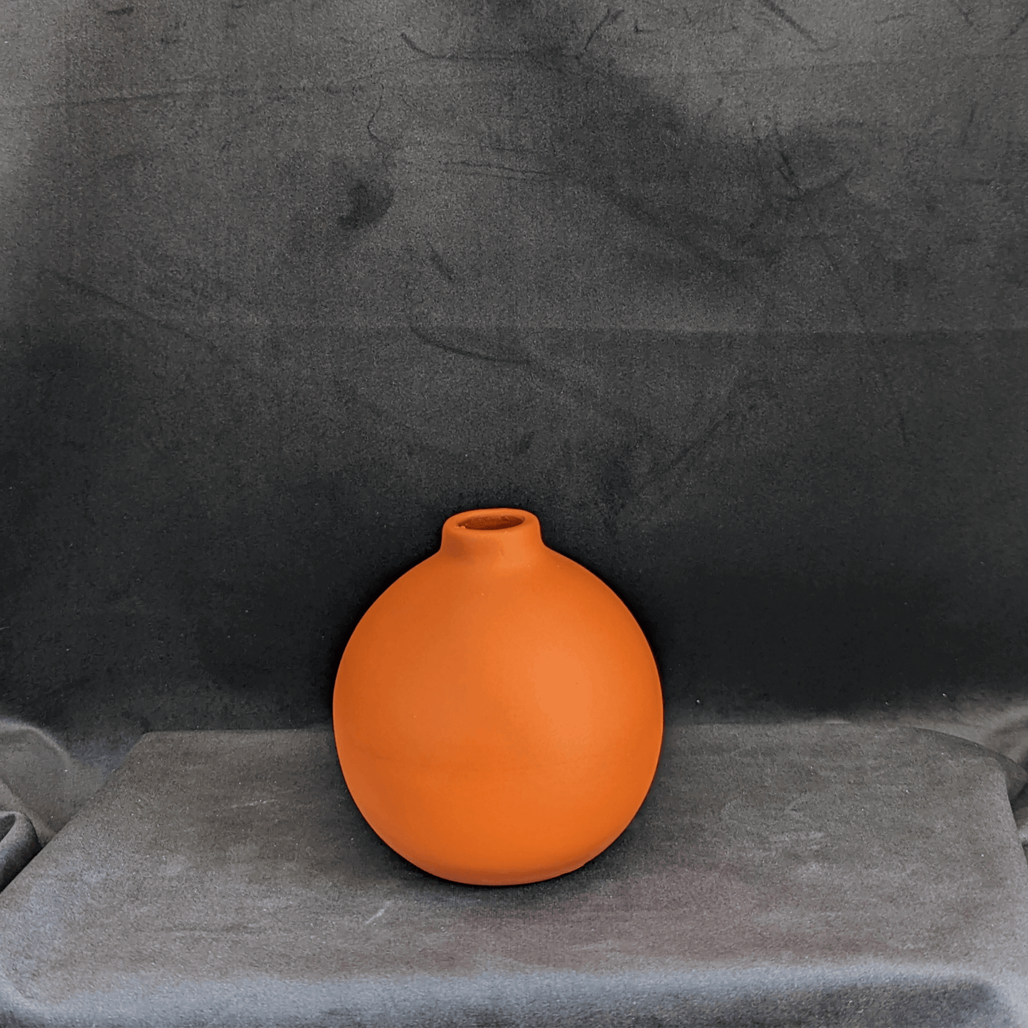 orange home decor vase round short