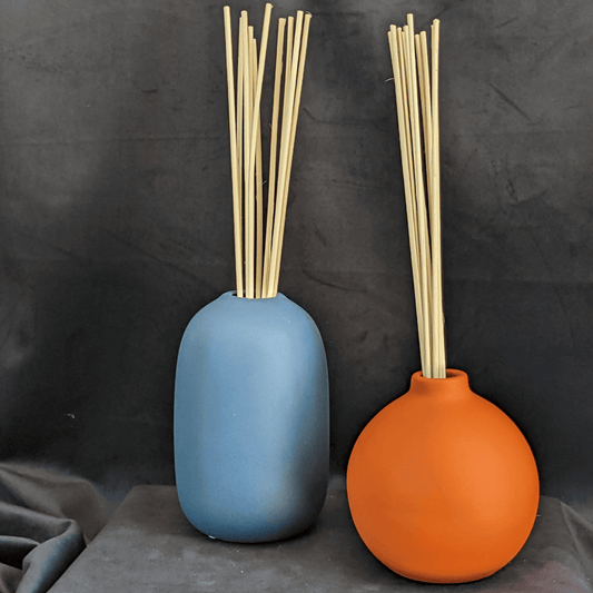 Blue and Orange vase home decor